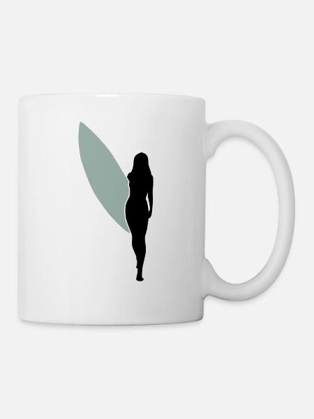 surfgirlshape1 - Tasse - Weiß
