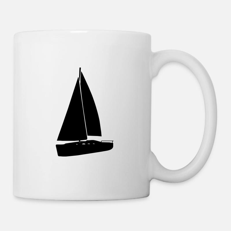 Voilier noir - Mug blanc - blanc