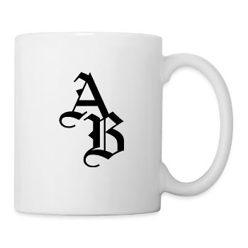 AB BA initials letters font gift idea - Mug - white - Right