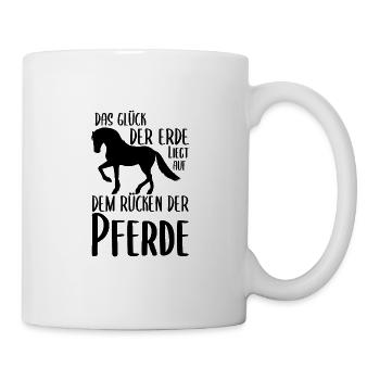 Pferde Glück Reiter Geschenkidee Pferdefreund - Tasse - Weiß - Rechts
