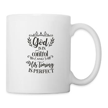 Jesus shirt - God is in control - Sort - Mug blanc - blanc - Droite