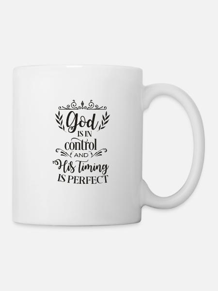 Jesus Shirt - God is in control - saying - Mug - white