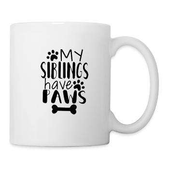 Mes frères et sœurs ont des pattes - avec os et patte - Mug blanc - blanc - Droite
