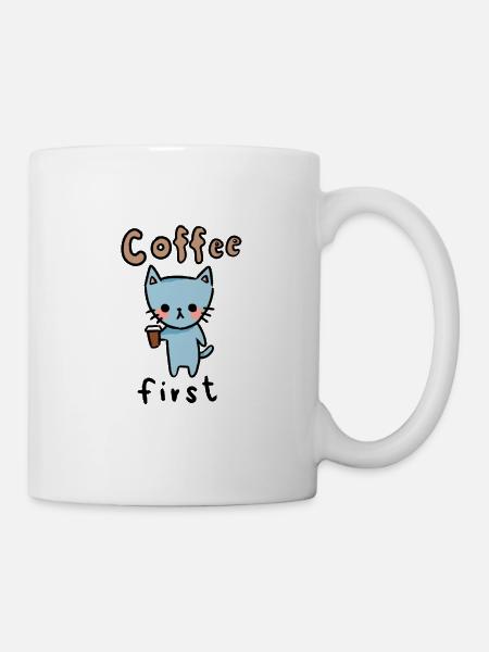 coffee cat - Tasse - Weiß