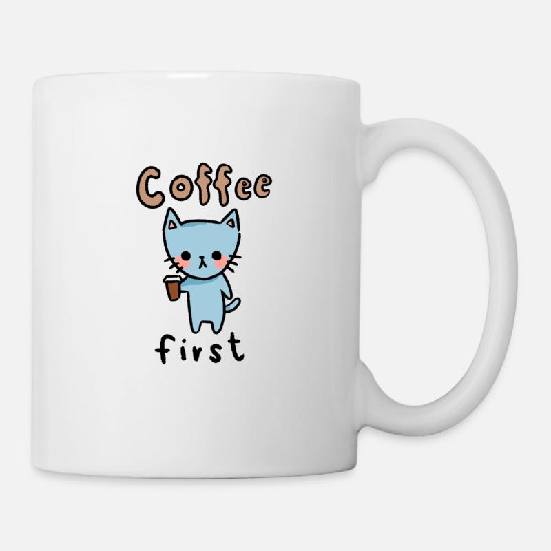coffee cat - Tasse - Weiß