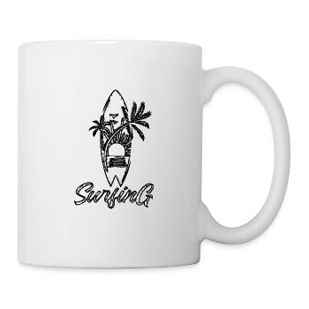 Surfing board sunset - Mug - white - Right