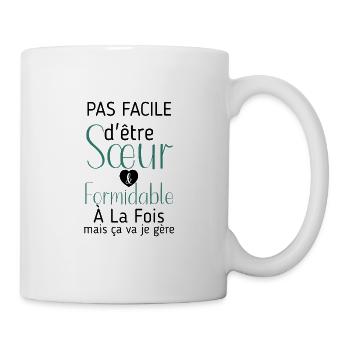 soeur formidable, idée cadeau - Mug blanc - blanc - Droite