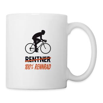 Rentner Fahrrad T-Shirt Pension Geschenk - Tasse - Weiß - Rechts