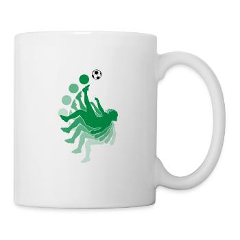 Fallrückzieher Fußball Fußballer Elfmeter Spieler - Tasse - Weiß - Rechts