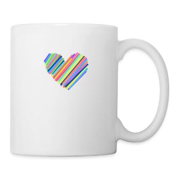 Bunter Herzschlag - Tasse - Weiß - Rechts