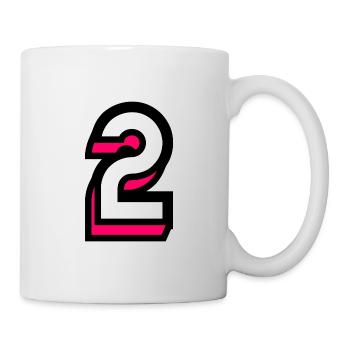 2. 2 JAHRE. 2. JUBILÄUM. GEBURTSTAG 2 JAHRE. - Tasse - Weiß - Rechts