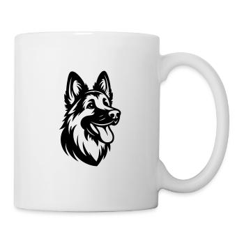 German Shepherd Drawing Head - Mug - white - Right