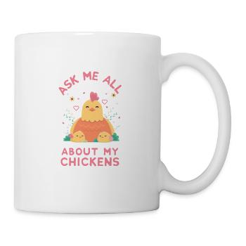 Motif drôle de ferme de poulets et de coqs - Mug blanc - blanc - Droite
