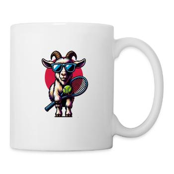Lustiger Ziegen Tennis Spieler Design - Tasse - Weiß - Rechts