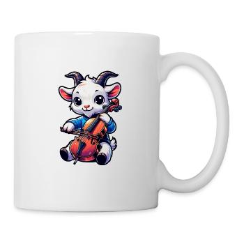 Cute Goat Playing Cello Farm Music - Mug - white - Right