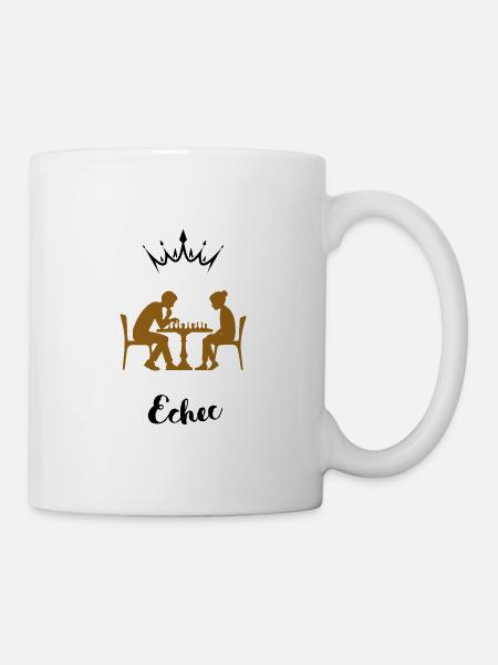 Schachbrett im Café - Tasse - Weiß