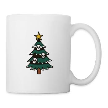 Gloomy Christmas tree with skulls - Mug - white - Right