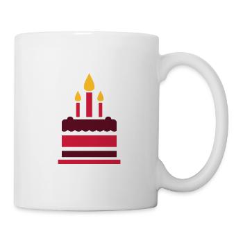 Torte - Tasse - Weiß - Rechts