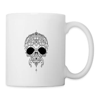 Totenkopf Mandala - Tasse - Weiß - Rechts