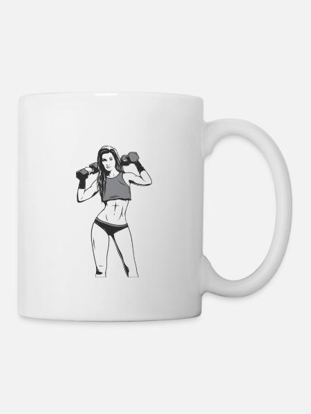 Frau Fitnessstudio - Tasse - Weiß