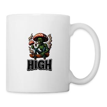 Zombie, champignon et vibrations de skate - Mug blanc - blanc - Droite