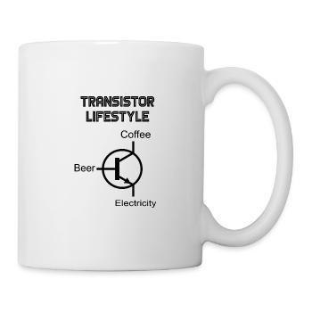 Elektriker Transistor Lebensstil Bier Kaffee - Tasse - Weiß - Rechts