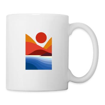 Strand und Berge - Tasse - Weiß - Rechts