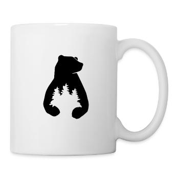Ours et arbres - Mug blanc - blanc - Droite