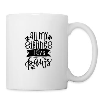 LES FRÈRES ET SŒURS ONT DES PATTES CHAT DRÔLE MOTIF DE DICTON - Mug blanc - blanc - Droite