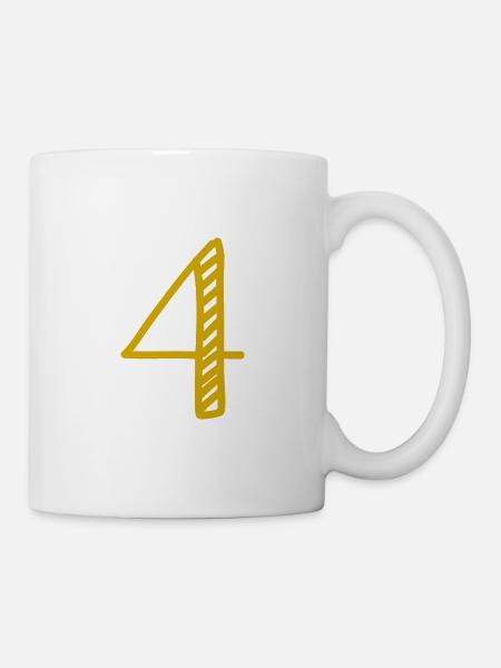 4 JAHRE. 4-jähriges JUBILÄUM. GEBURTSTAG 4 JAHRE. 4 - Tasse - Weiß