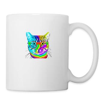 cat colorful glasses gift idea sweet cool - Mug - white - Right