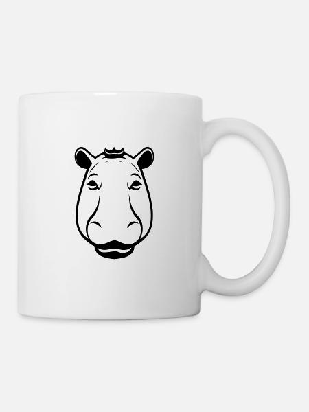 Nilpferd - Tasse - Weiß