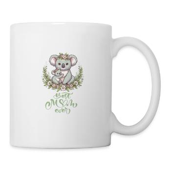 Best Mom Ever Koala Embrace Floral Wreath - Tasse - Weiß - Rechts