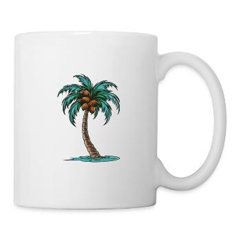 Icône de palmier - Mug blanc - blanc - Droite