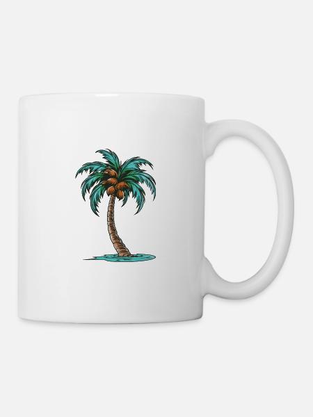 Palme Symbol - Tasse - Weiß
