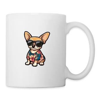 Chihuahua Hund Comic Urlaub - Tasse - Weiß - Rechts
