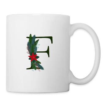 F – dekoratives Schriftzeichen – Weihnachten - Tasse - Weiß - Rechts