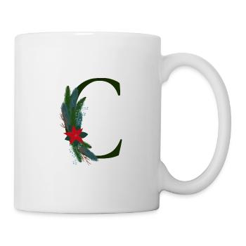 C – dekoratives Schriftzeichen – Weihnachten - Tasse - Weiß - Rechts