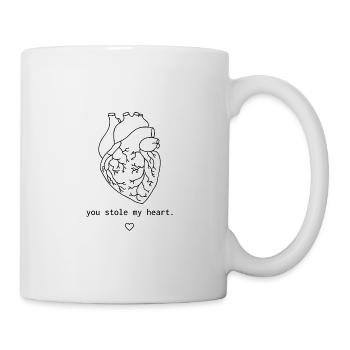 Tu as volé mon cœur – Line Art Design noir - Mug blanc - blanc - Droite