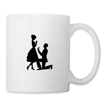 A man makes a marriage proposal - Mug - white - Right