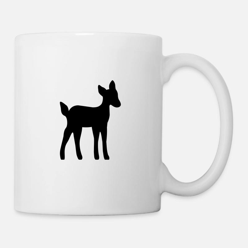 Cadeau silhouette de faon de cerf - Mug blanc - blanc