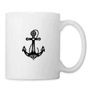 Anker, 23 Farben möglich, Tattoo Style - Tasse - Weiß - Rechts