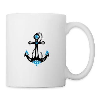 Ancre, 23 couleurs possibles, Style de tatouage, Maritim - Mug blanc - blanc - Droite