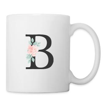 Personalisierbar Monogramm Pastell Floral B - Tasse - Weiß - Rechts