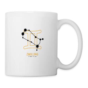 Sternzeichen Illustration Zwilling - Tasse - Weiß - Rechts