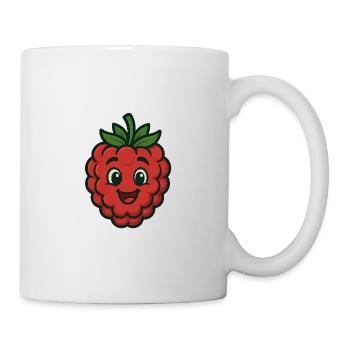 Glückliche Himbeere - Tasse - Weiß - Rechts