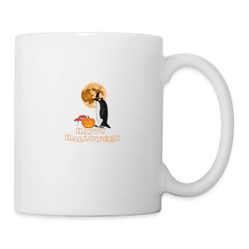 Pingouin Halloween Citrouille Lune Oiseau Biologiste - Mug blanc - blanc - Droite