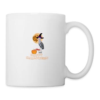 Shoebill Halloween Citrouille Lune Oiseau Biologiste - Mug blanc - blanc - Droite