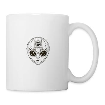 T-shirt Illuminati Alien - Œil tout voyant - Mug blanc - blanc - Droite
