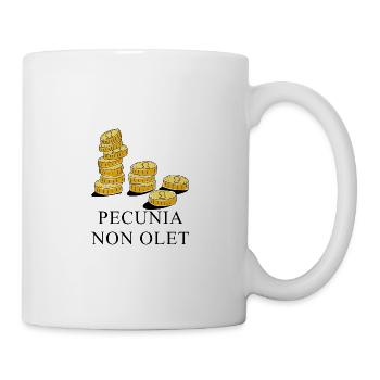 geld stinkt nicht latein schwarz - Tasse - Weiß - Rechts